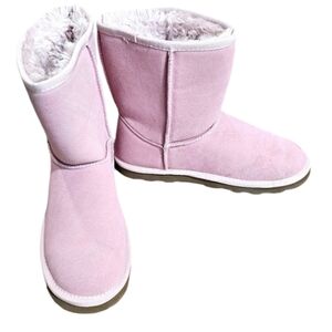 Time and Tru Size 9 Dusty Pink Fur Lined Suede Y2K Winter Warm Classic Booties